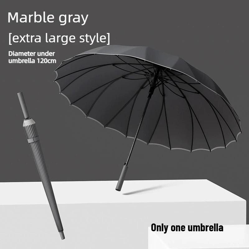 1pcs Long Handled Umbrellas for Two or Three People Extra Large Reinforced Thick Sturdy Wind Resistant and Maillard Resistant Oasis Select Gray 24 bone xl full-fiber 24K