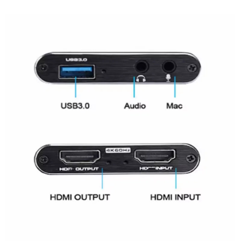 4K USB HDTV 3.0 Video Capture Card HDMI-compatible 1080P HD Video Recorder Grabber For PC PS4 OBS Game Recording Game Audio Mic Oasis Select
