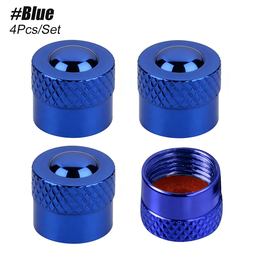 4PCS Tire Valve Caps with O Rubber Ring, Valve Stem Caps, Universal Stem Covers for Cars, SUVs, Bike, Trucks, Motorcycles Oasis Select Blue