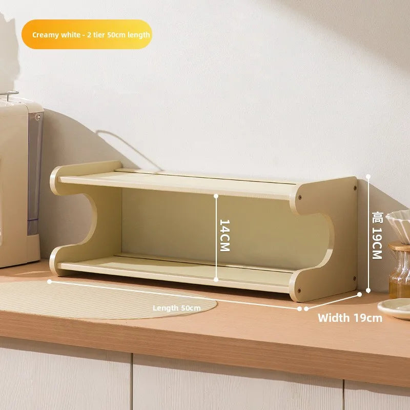Cream wind cup holder Cup storage rack Household multi-layer desktop tea cup rack Tea set storage rack Dining side cabinet Oasis Select Two floor 50