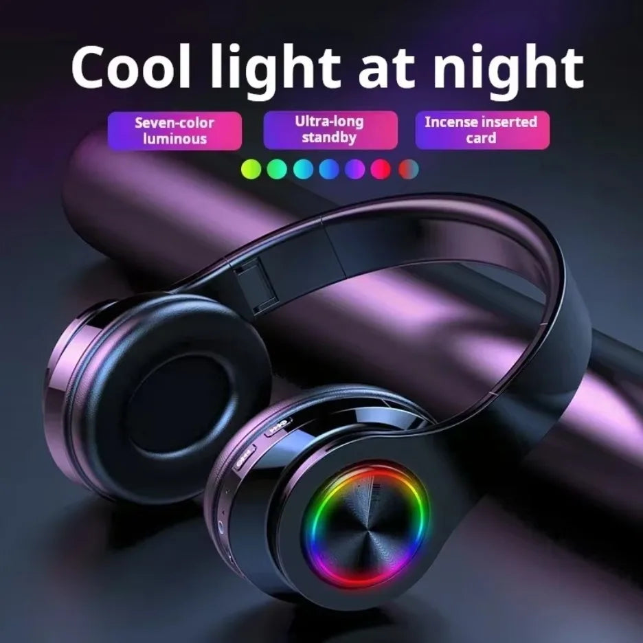 Headsets Gamer Headphones Blutooth Surround Sound Stereo Wireless Earphone USB With MicroPhone Colourful Light PC Laptop Headset Oasis Select