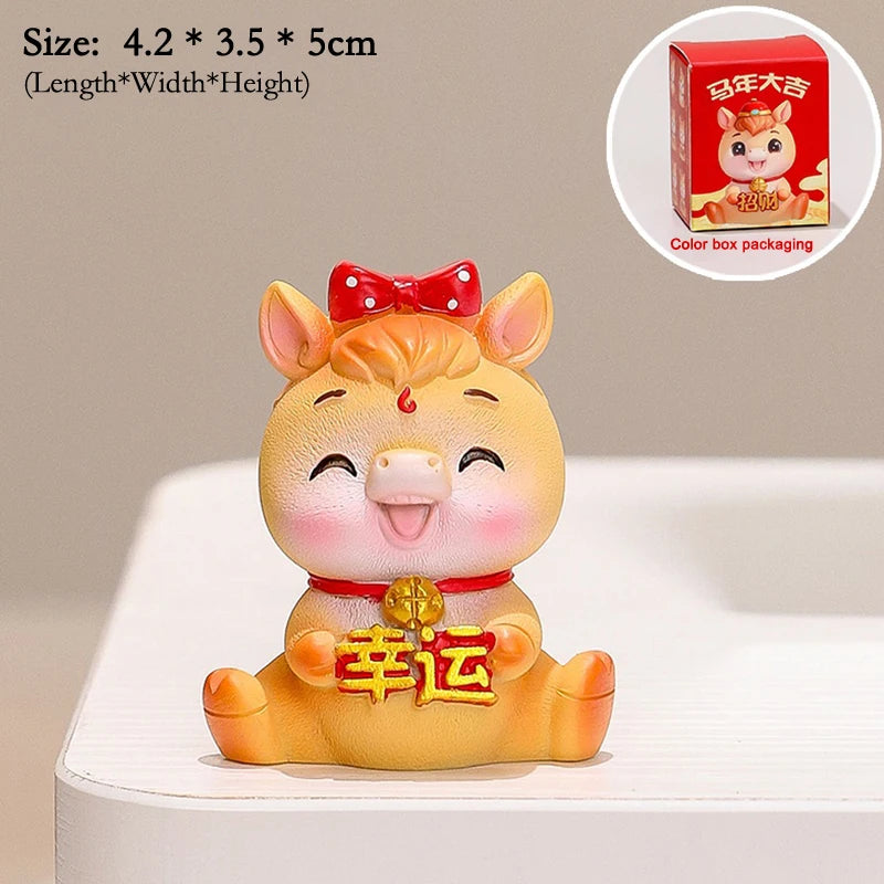 2026 Year of The Horse Table Decoration Charming Pony Accessory Lucky New Year Gift and Cute Car Decor DIY Craft Oasis Select A8