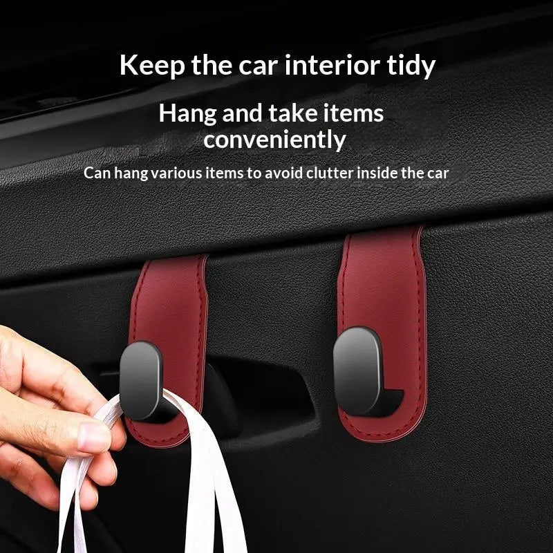 Car Glove Box Purse Hook Universal Hidden Car Hook PU Leather Hanging Hooks Interior Seat Back Hanger Hook Accessories Oasis Select