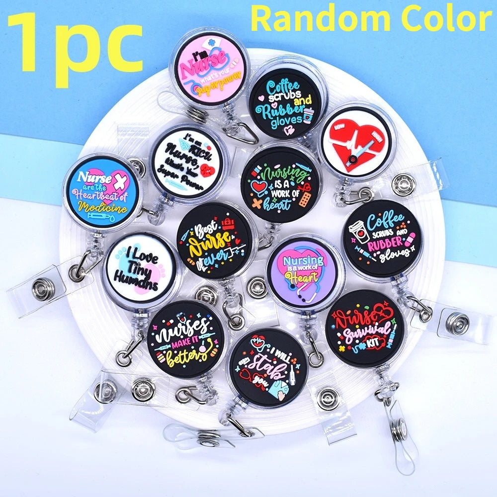 1/3/5 PCS Nurse Badge Reel CNA Badge Cute ID Holder with Alligator Clip Medical Work Badge Reel for Doctors & Students Oasis Select 1pc