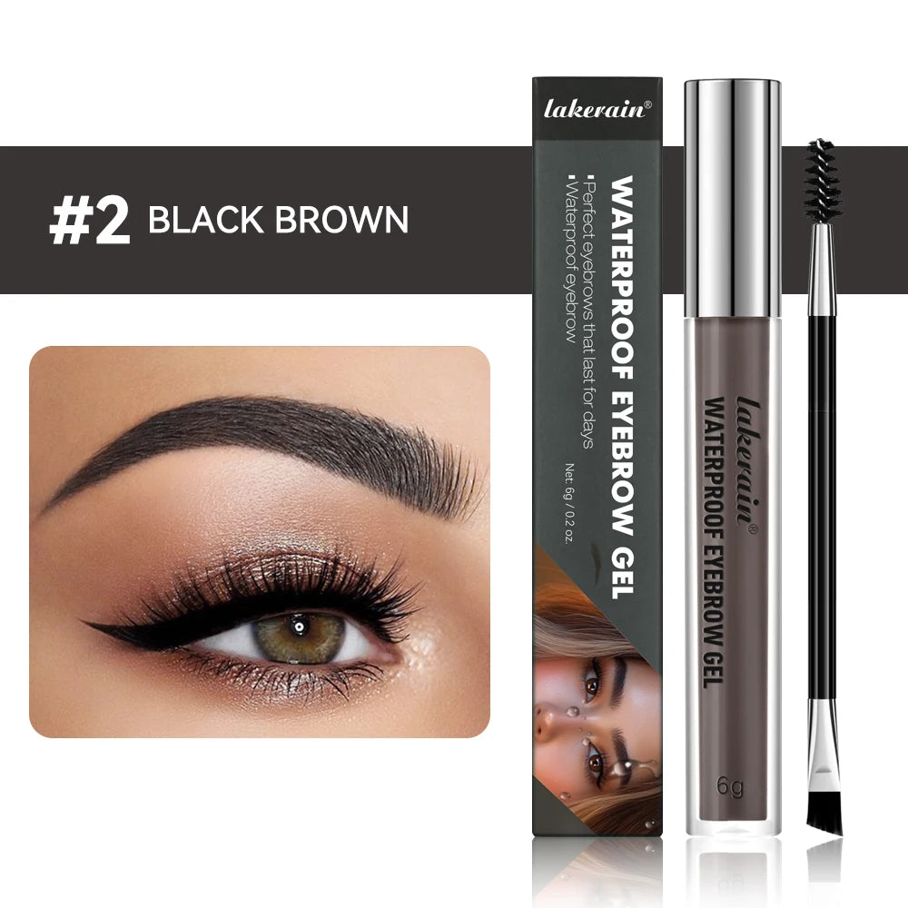 Waterproof Eyebrow Tint Gel Sweatproof Silky Texture Natural Look Long Wearing For Brunette Black Brown And Smoky Grey 4 Colors Oasis Select 2 BLACK BROWN