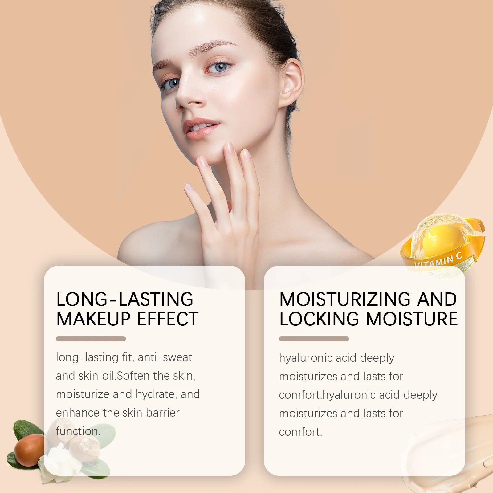 Moisturizing Liquid Foundation Even Skin Tone Cover Defects Brightening Skin Long Lasting Hydration Waterproof Makeup Cosmetics Oasis Select