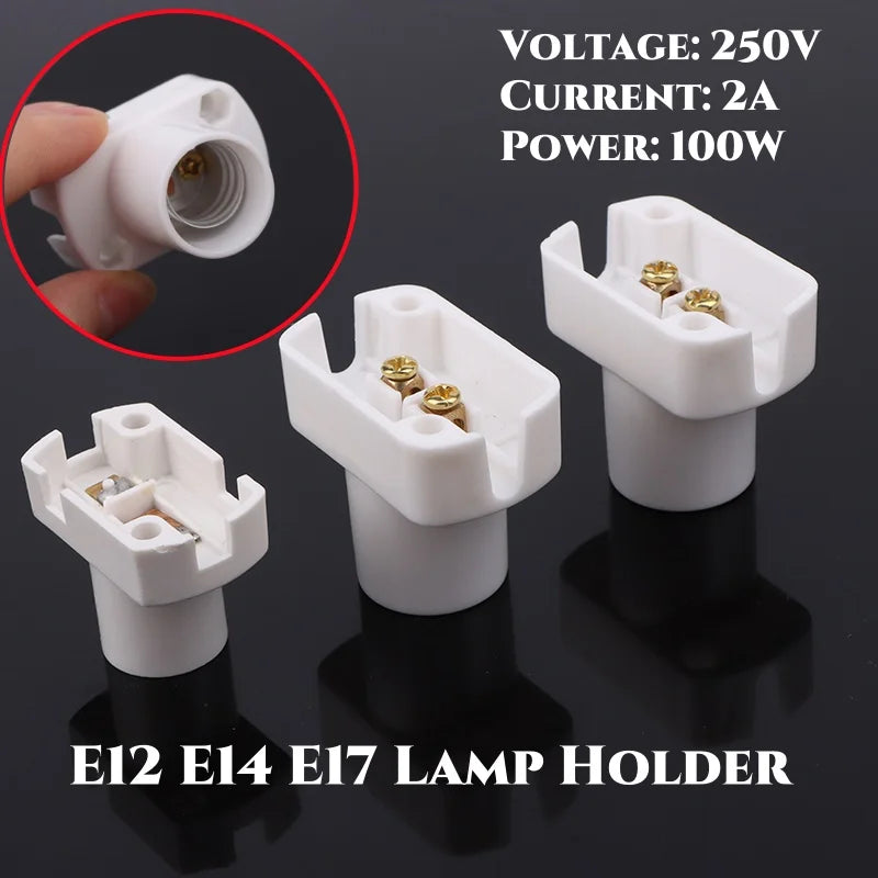1pcs E12 E14 E17 Mini Screw Lamp Base Supporto Lamp Holder Light Bulb Socket Holder Adapter Oasis Select