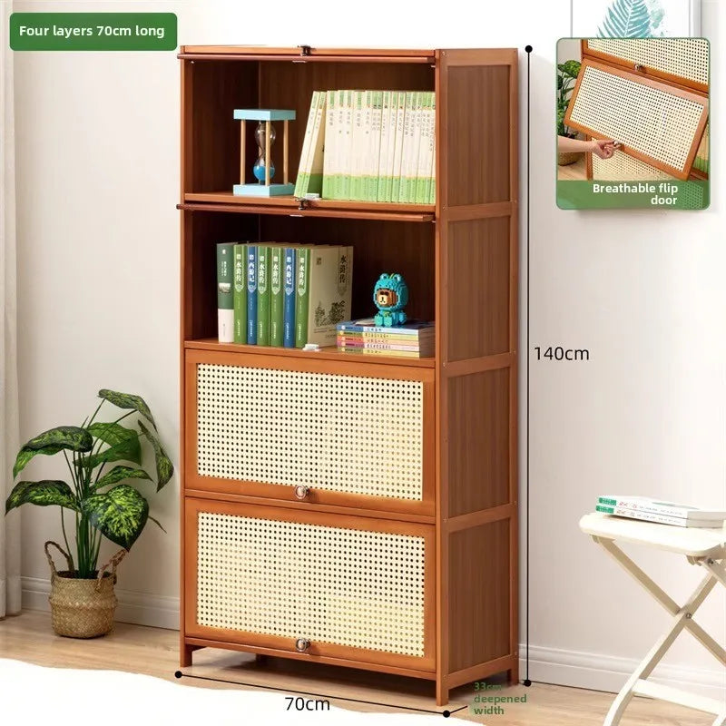 table Bookcase with door Household children's corner Bookshelf Internet celebrity American TV Wall narrow cabinet display shelf Oasis Select Fourth floor 70