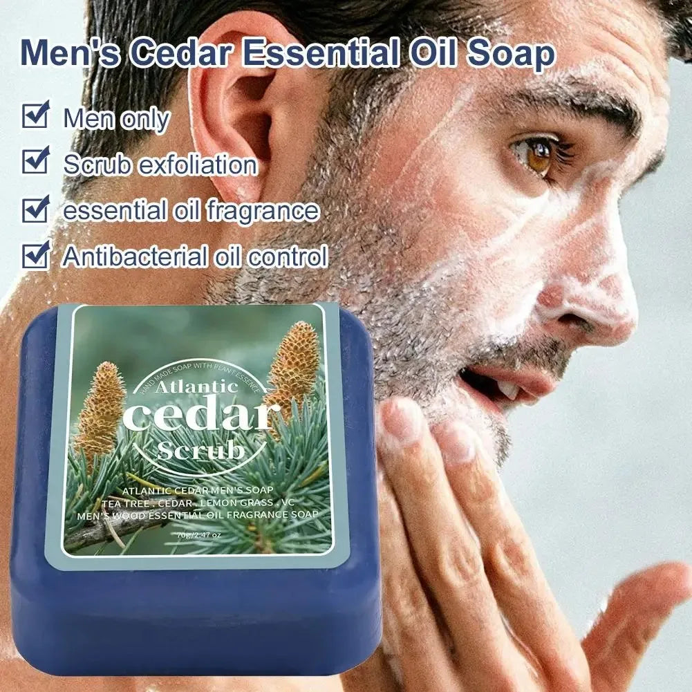 Men's Cedar Essential Oil Handmade Soap – Face & Body Bar Handmade Bar Soap Oasis Select