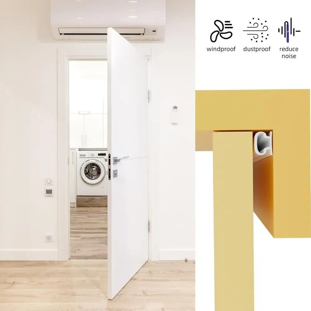 6m Soundproofing Weather Stripping Rubber D-Shape Door Frame Insulation Self-adhesive Windproof Draught Excluder Household Oasis Select