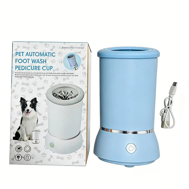USB Rechargeable Automatic Cleaner Portable Dog Paw Washer Electric Massager for Small To Medium Dogs Cats Paw Cleaner Massager Oasis Select Blue