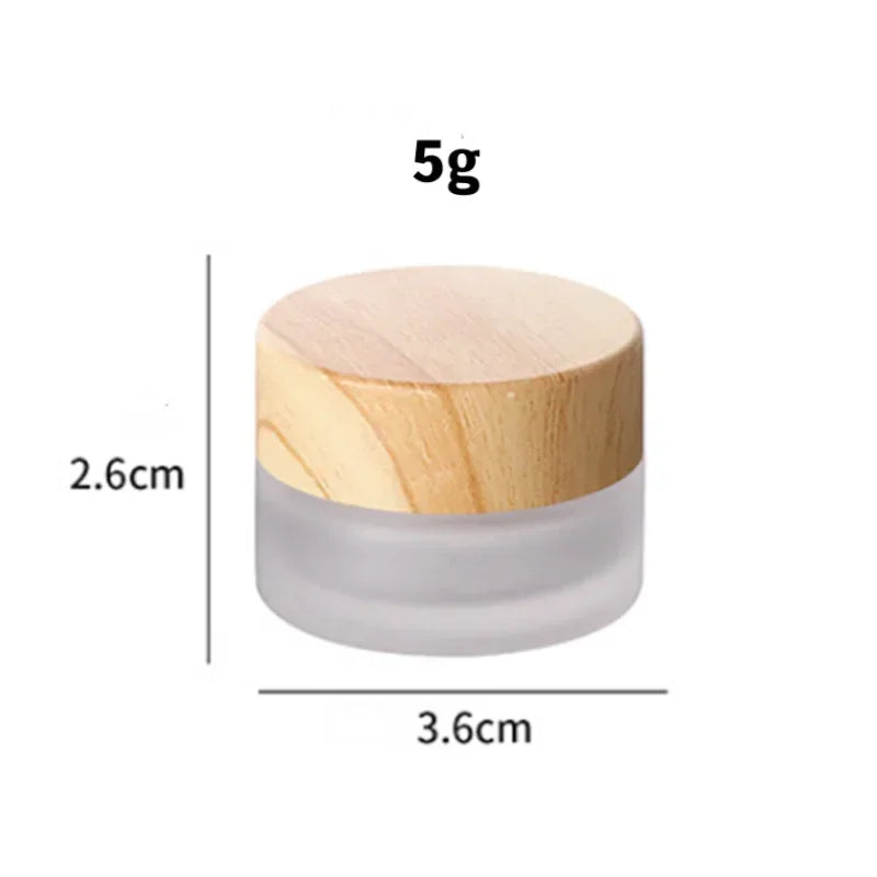 5g/10g/30g/50g Empty Glasses Cosmetic Makeup Jar Pots Frosted Sample Bottles Eyeshadow Face Cream Lip Balm Refillable Containers Oasis Select 5g