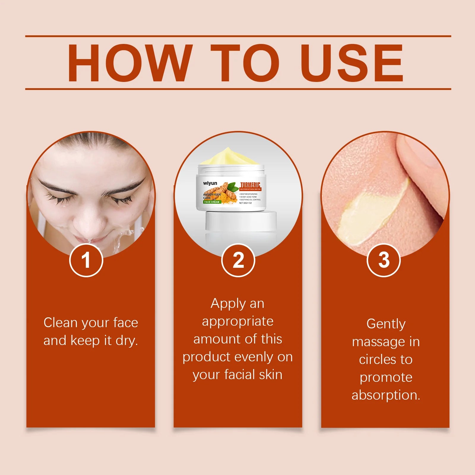 WIYUN Turmeric Face Cream – Brightening Freckle & Acne Repair Brightening Face Cream Oasis Select