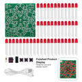 DIY Electronic Kit 43 LED Pattern Module Windmill Flowing Light Board Soldering Project Practice Set for Skills Training Oasis Select With power cable