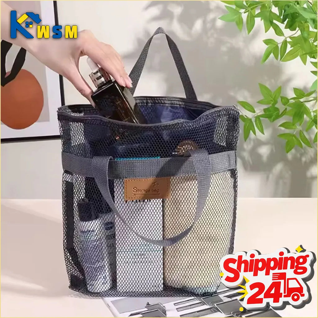 Travel Beach Bag Tote Bag with Mesh Pockets Outdoor Swimmer Toiletry Bag Organizer Packing Cube Carry on Bag for Vacation Oasis Select