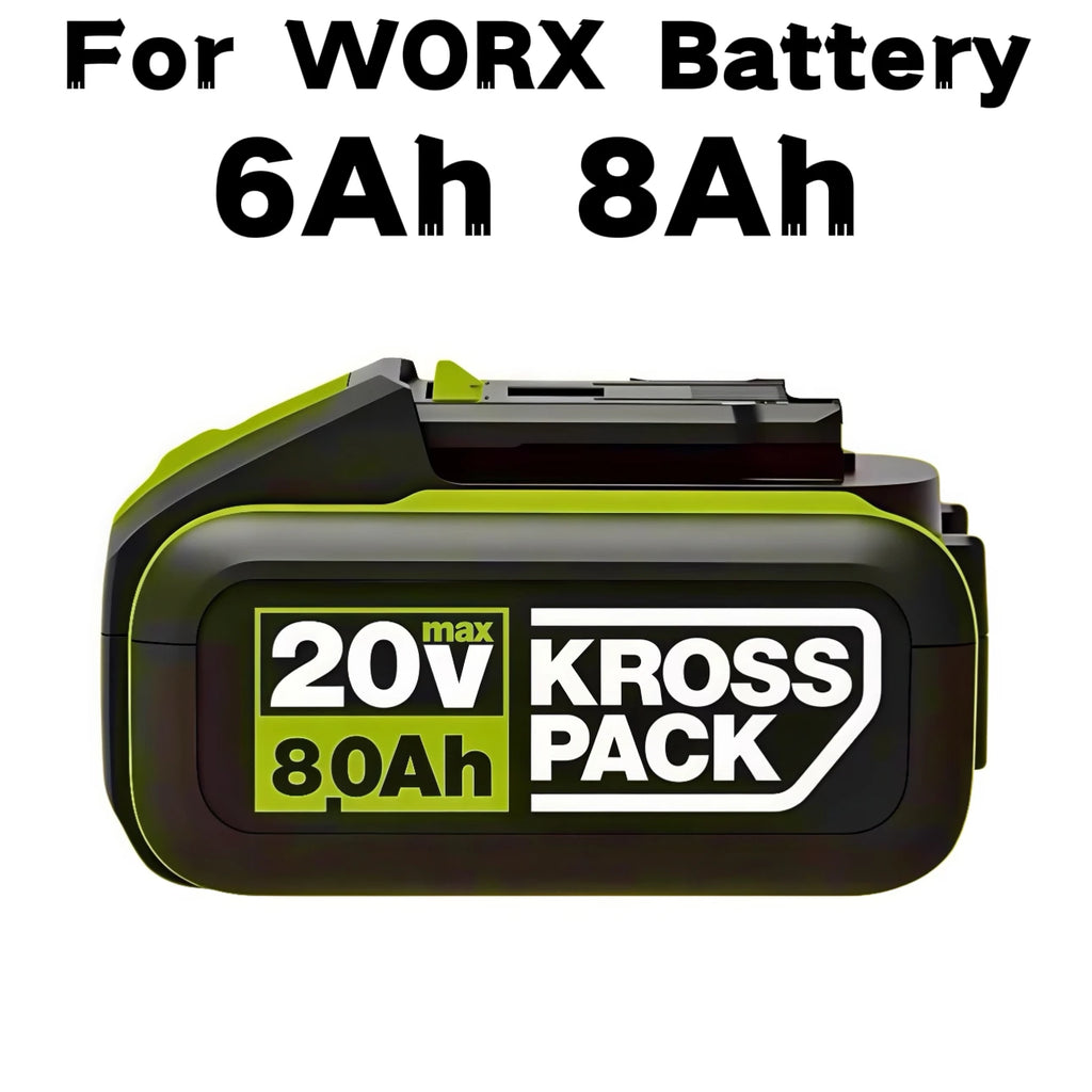 20V 6000/8000mAh High Capacity Rechargeable Replacement Battery for WORX WA3551/WA3551.1/WA3553/WA3641/WX373 Power Tool Oasis Select