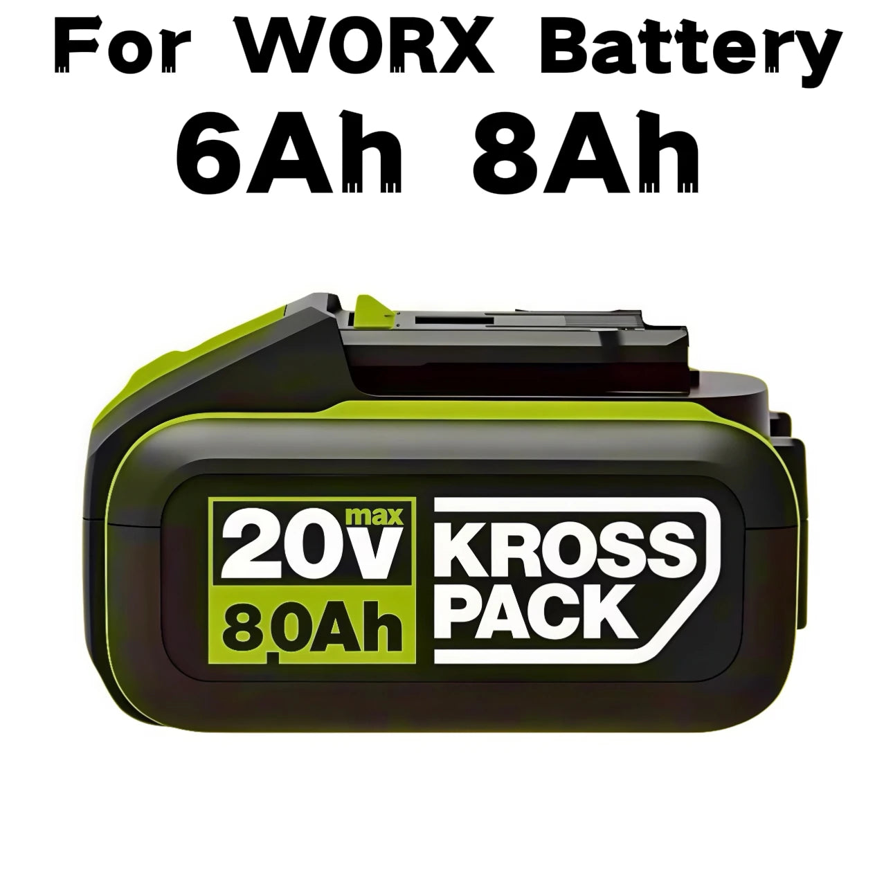 20V 6000/8000mAh High Capacity Rechargeable Replacement Battery for WORX WA3551/WA3551.1/WA3553/WA3641/WX373 Power Tool Oasis Select