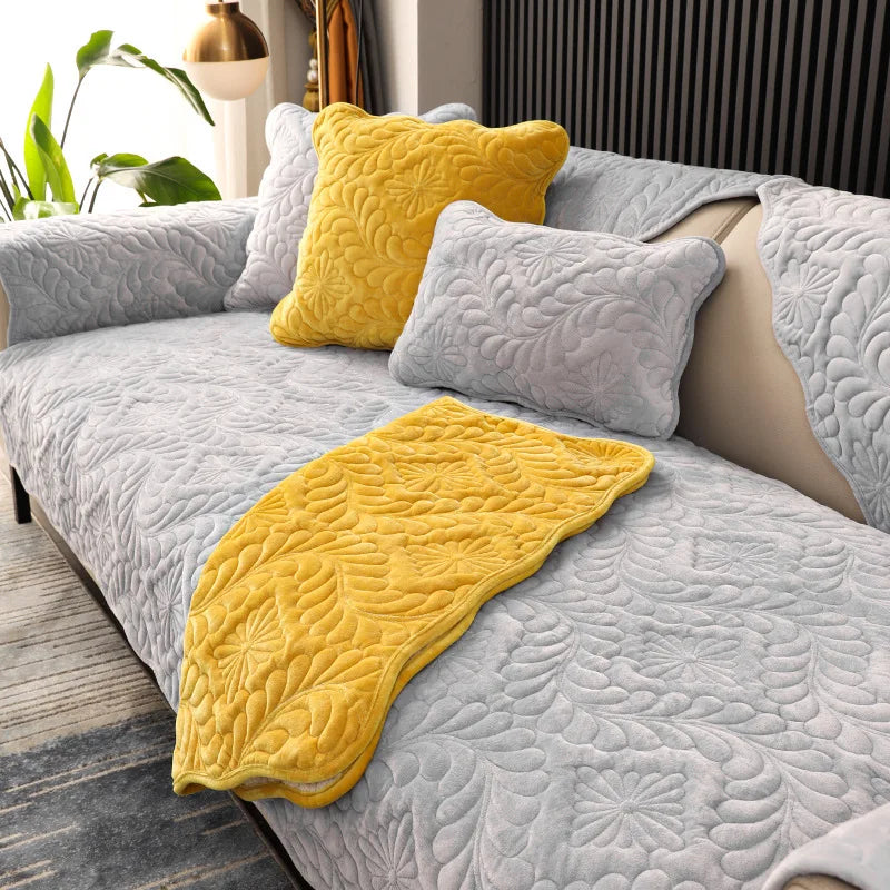 Nordic simple sofa cushion winter Dutch short plush cushion cushion cover non slip thickened sofa cover cover sofa Oasis Select 90x210cm 15