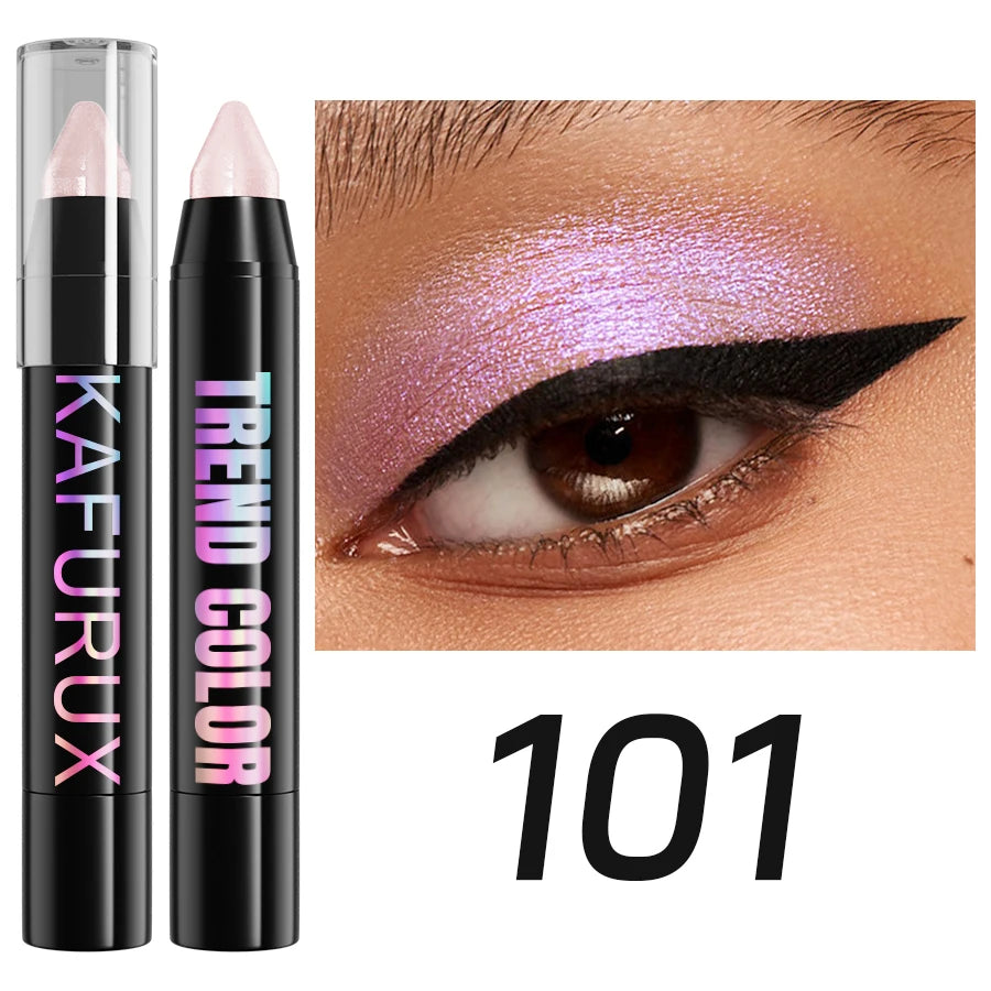 KAFURUX 24-Color Glitter Eyeshadow & Highlighter Pencil Waterproof