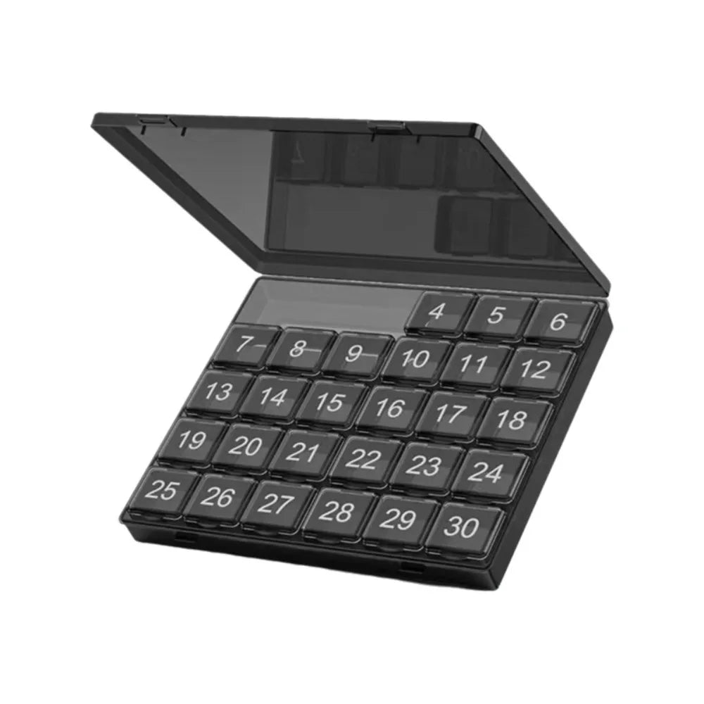 30-Day Monthly Pill Organizer – Transparent Leakproof Case