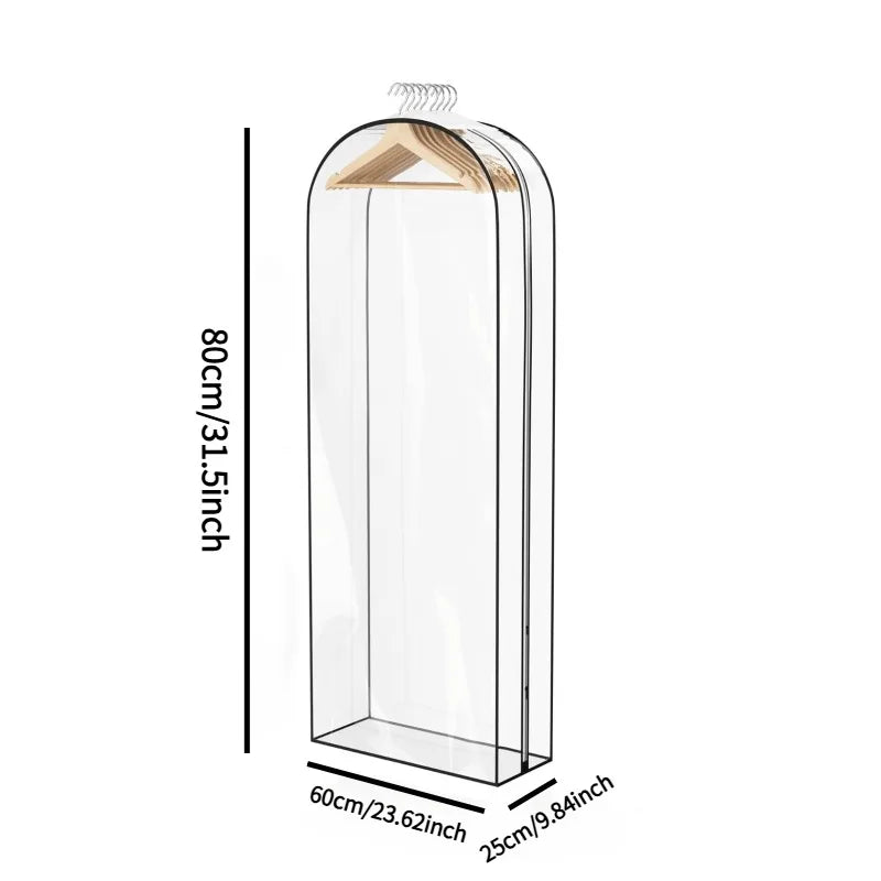 Sturdy Plastic Garment Bags with Zipper, Hanging Closet Storage for Coats,Jackets,Shirts,Wardrobe Protectors Hanging Organizer Oasis Select Height 31.5inch