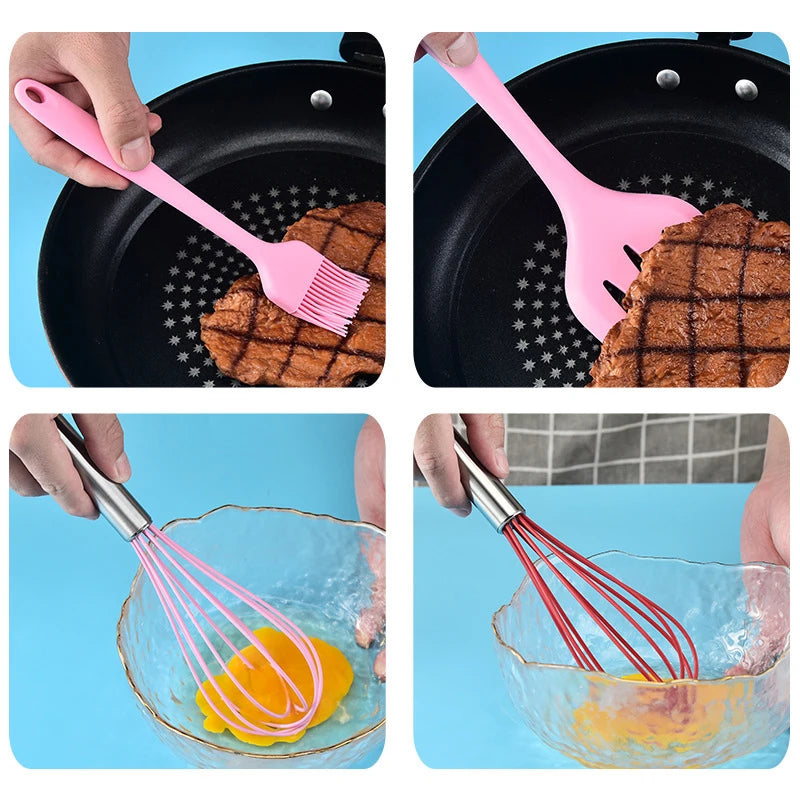 Silicone Cooking Utensils Set – Spatula, Ladle & Egg Beater Silicone Utensil Set Oasis Select