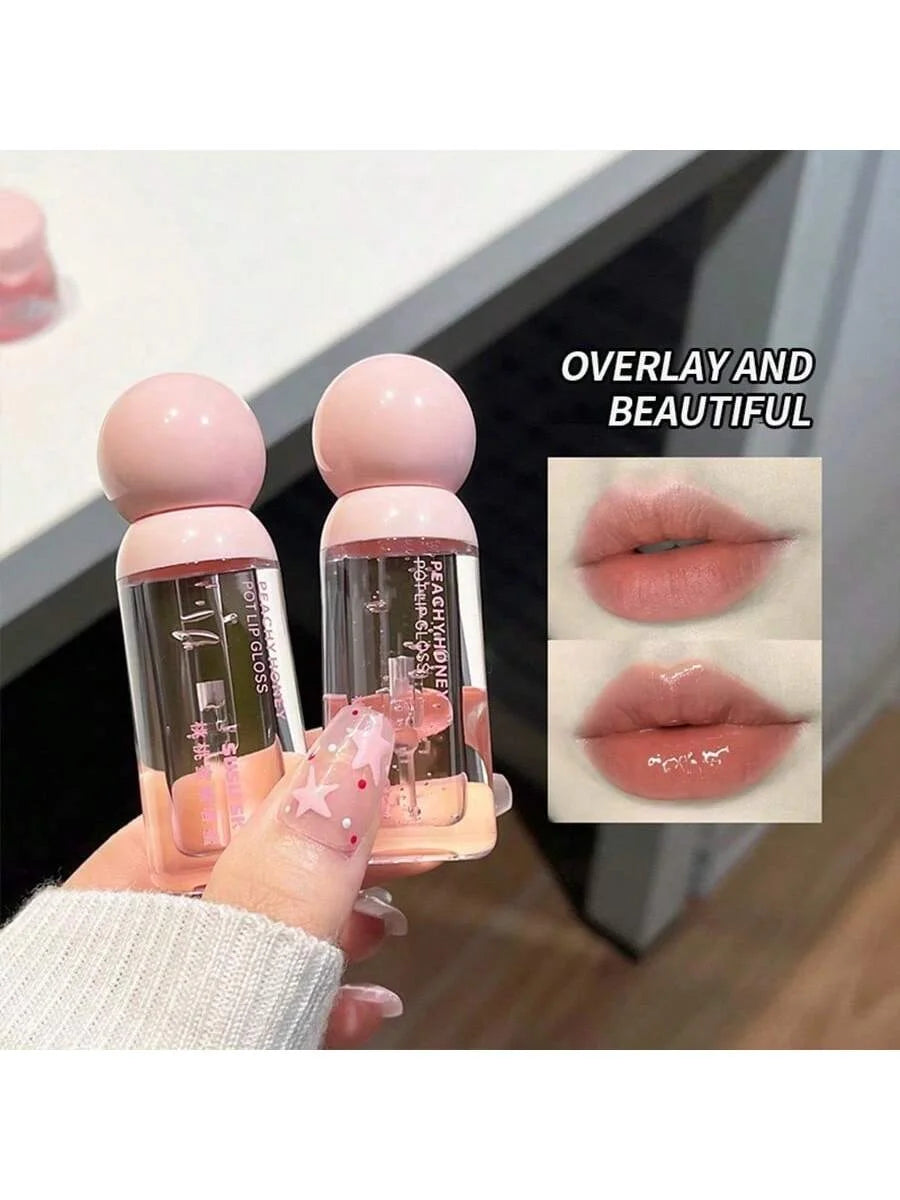 2PCS Peach Honey Jar Lip Set, Lip Mask+Lip Honey, day and night care, moisturizing and hydrating Oasis Select