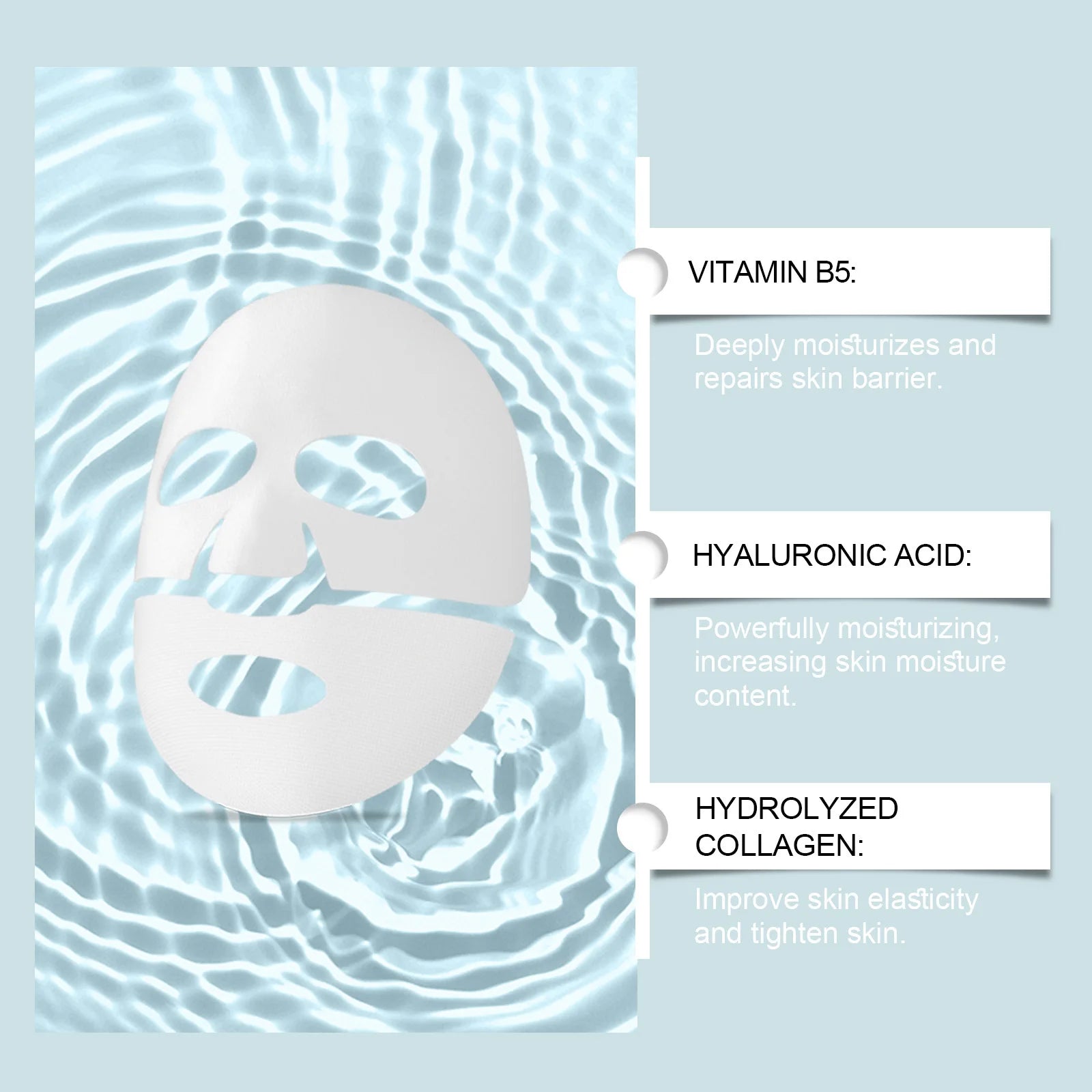 EELHOE Nicotinamide Face Mask – Collagen, Hyaluronic Acid Firming Collagen Sheet Mask Oasis Select