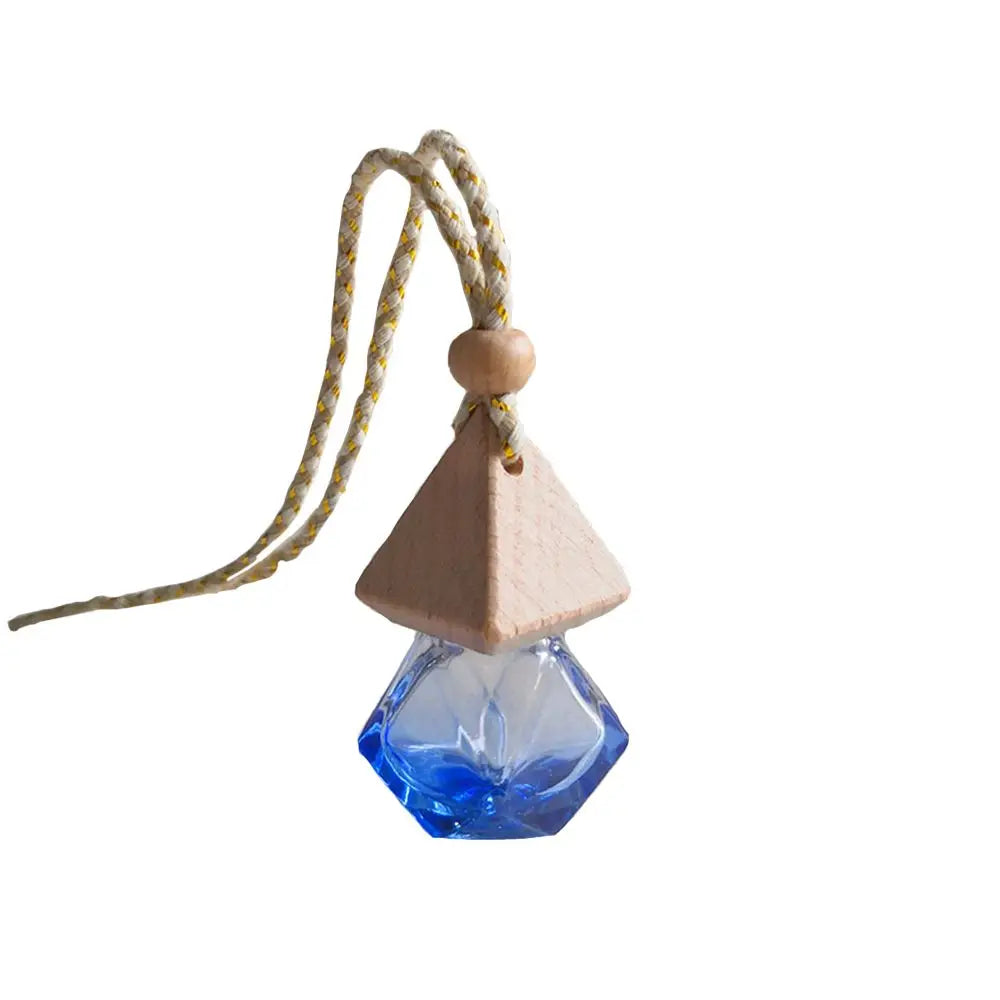 Car Perfume Bottle Perfume Pendant Household Storage Bottle Air Freshener with Flower for Essential Oils Auto Ornament Oasis Select blue