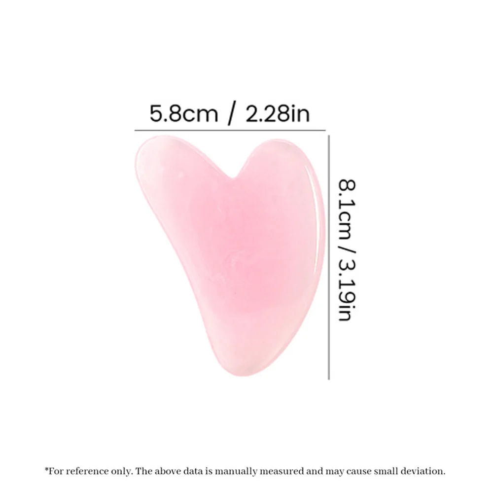 Heart-Shape Gua Sha Face Massager – Rose Quartz Scraping Board Gua Sha Face Massager Oasis Select