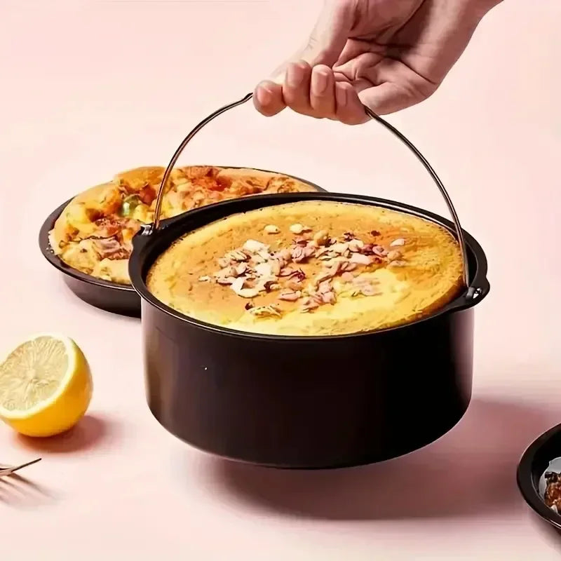 Multi Size Round Cake Pan Set Oven Safe Skillet Frying Basket With Handles Versatile Baking Roasting Accessory For Home Kitchen Oasis Select