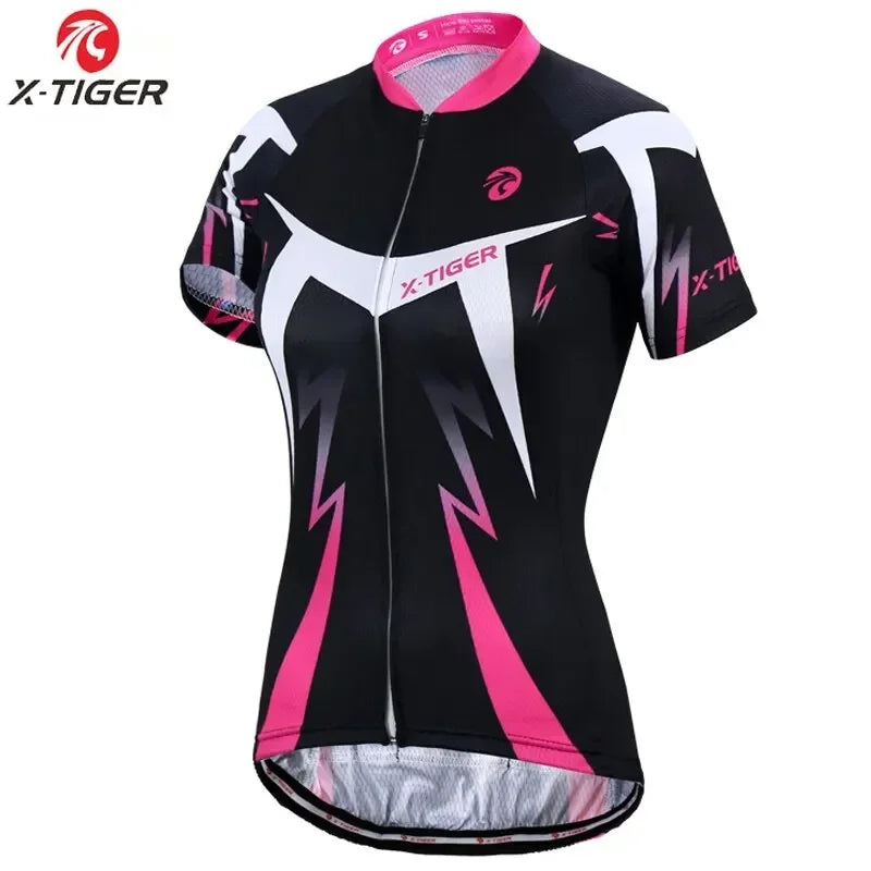 X-TIGER Women's Cycling Jersey Summer Breathable Quick-drying Bicycle Shirt MTB Mountain Road Cycling Clothing Oasis Select 01 S