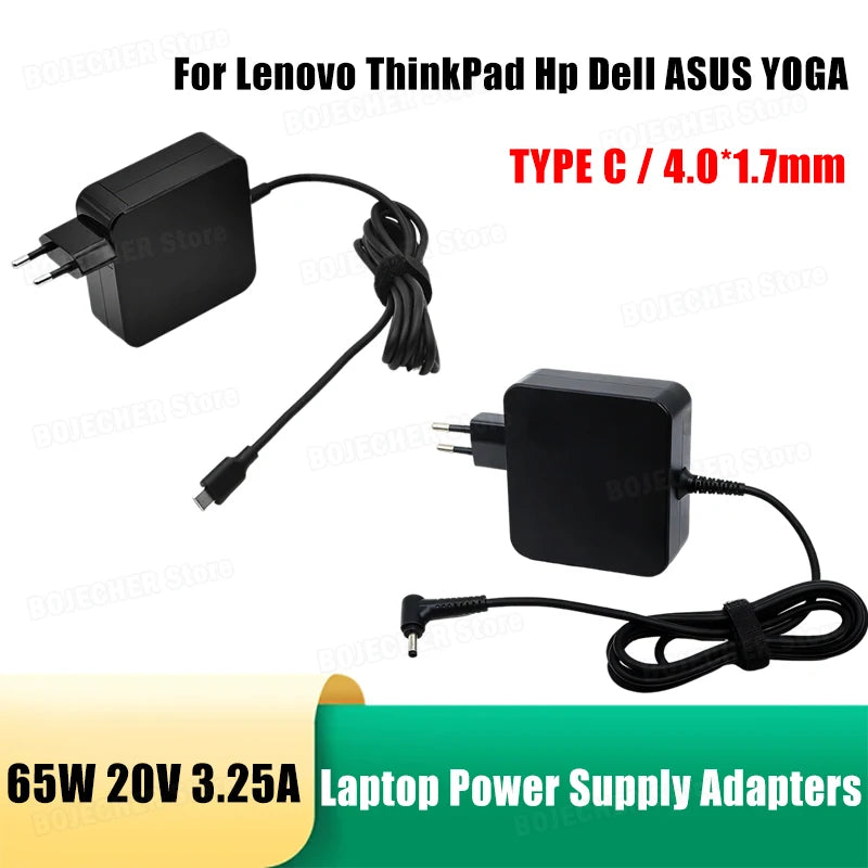 65W 20V 3.25A TYPE C 4.0*1.7mm Laptop Power Supply Adapters For Lenovo ThinkPad Hp Yoga Dell ASUS XiaoXin 310 45W Laptop Charger Oasis Select