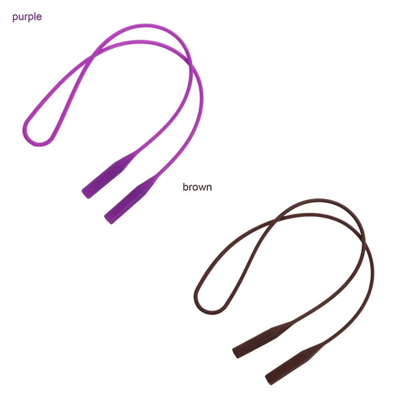 1/2pcs Adjustable Elastic Silicone Eyeglasses Straps Sunglasses Chain Sports Anti-Slip String Glasses Ropes Band Cord Holder Oasis Select 2pcs mix