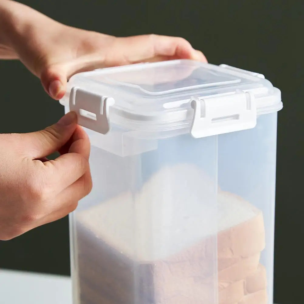 Airtight Bread Storage Container – Clear Loaf Keeper with Lid