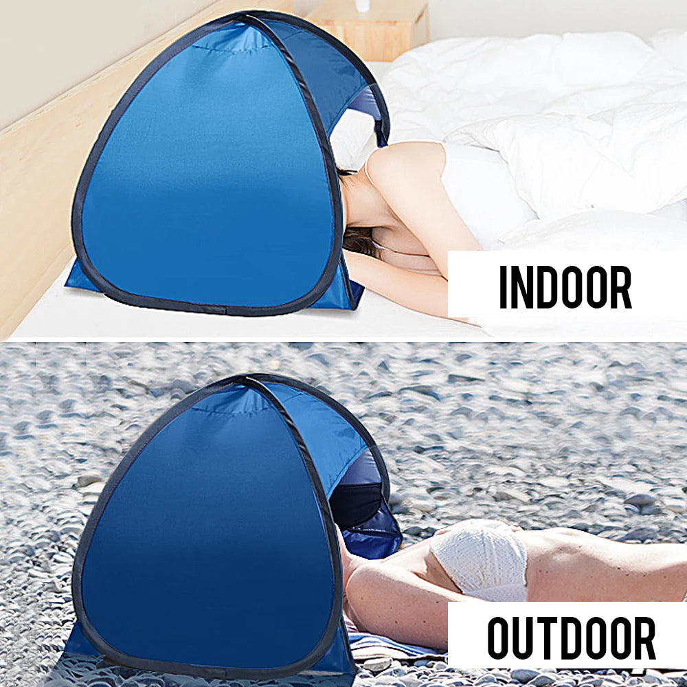 Portable Sun Shelter Outdoor Mini Sunbathing Head Tent Windproof Sand Proof Canopy Headrest Pops Up Beach Sun Shade Tents Oasis Select