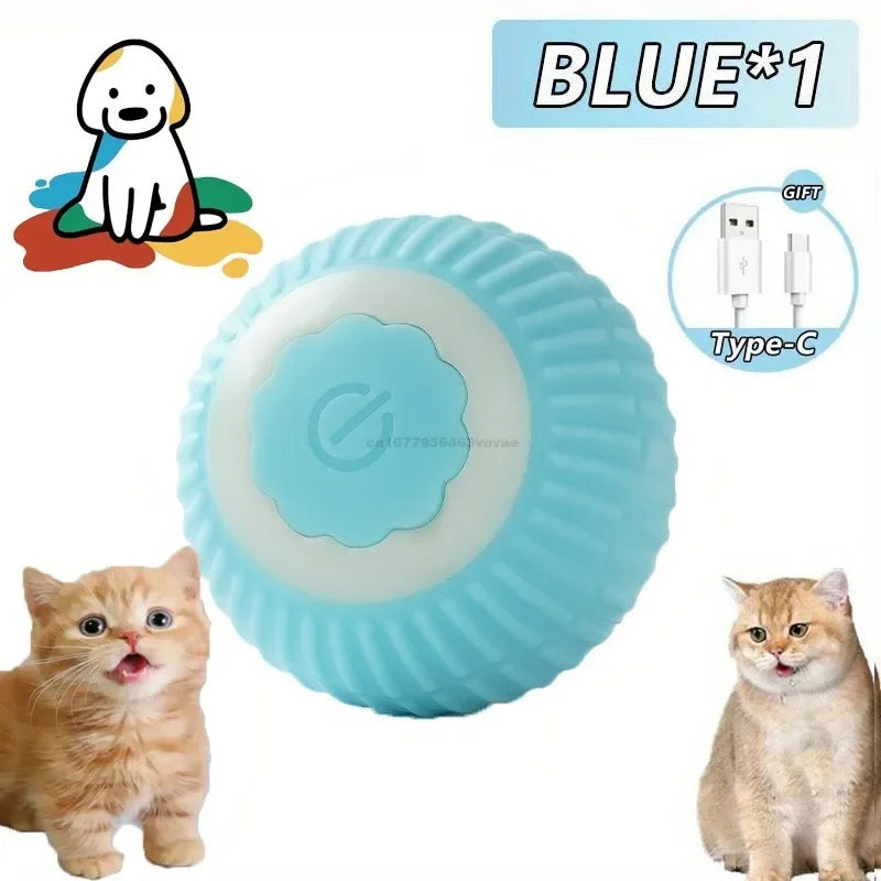 Cat Toys Interactive Ball Cat Accessories Interactive Cat Ball Kitten CatBall Toys Electronic Automatic Rolling Magic Ball Oasis Select only ball-blue