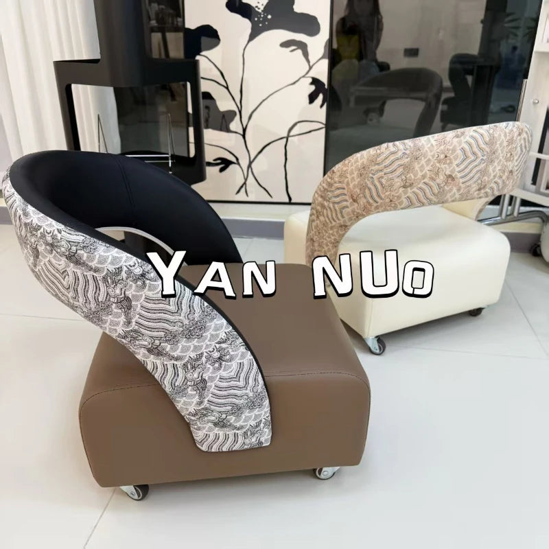 Single casual yo-yo sofa Nordic light luxury modern small apartment living room home special-shaped yo-yo stool shoe changing Oasis Select