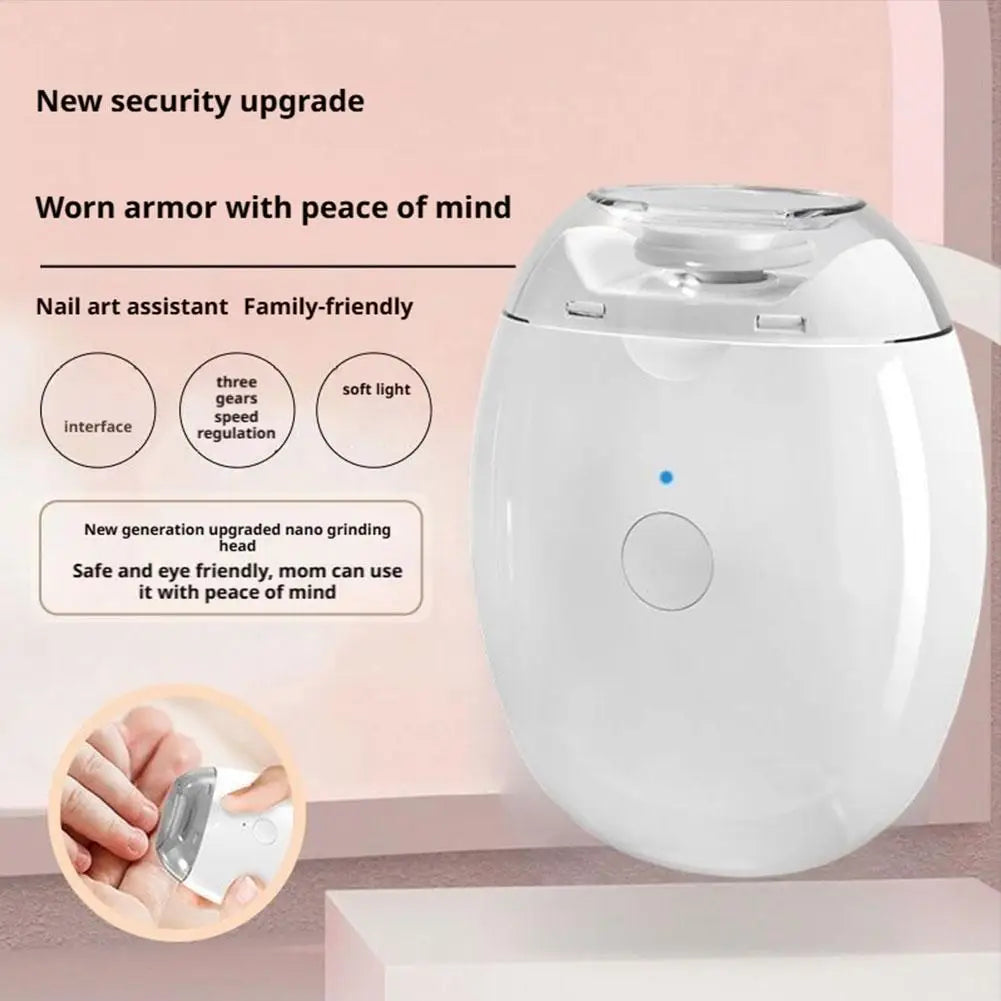 2 IN 1 Rechargeable Electric Nail Clipper With LED Light Low Noise Automatic Grinder Trimmer Pain-Free Manicure Tool For Baby Oasis Select