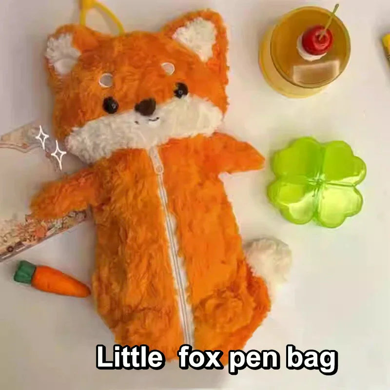Highland Cow Fox Plush Backpacks Cute Animals Fluffy School Bags Kawaii Soft Pencil Case Shoulder Bags Children Birthday Gifts ﻿ Oasis Select