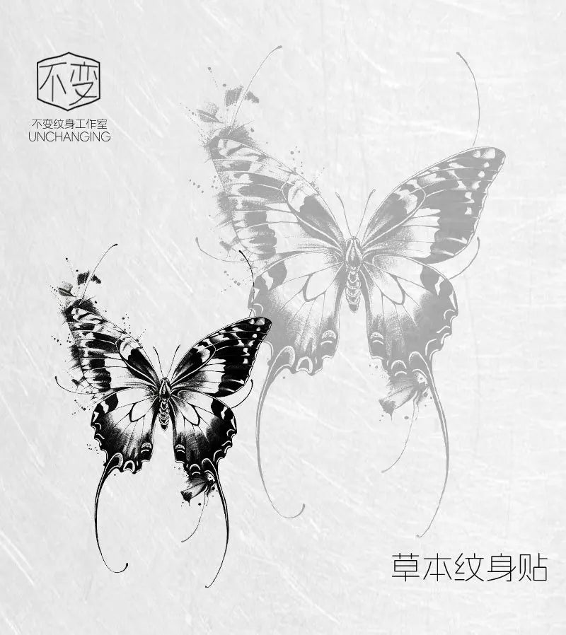 New butterfly tattoo sticker niche hottie personality realistic lasting waterproof advanced sense tattoo Oasis Select HD-013 7x12cm