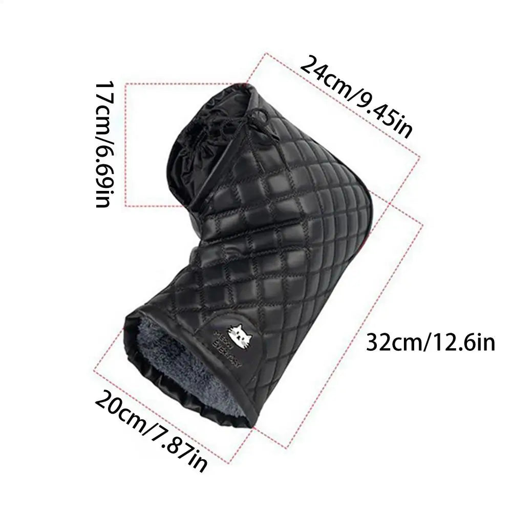 Handlebar Gloves Winter Waterproof Hand Muffs Waterproof Warm Handlebar Gloves for Cold Weather Men Women Motorcycle Riding Road Oasis Select Black