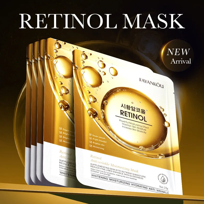 10-Pack Vitamin C Niacinamide Retinol Face Masks | Anti-Wrinkle Sheet Face Mask Oasis Select