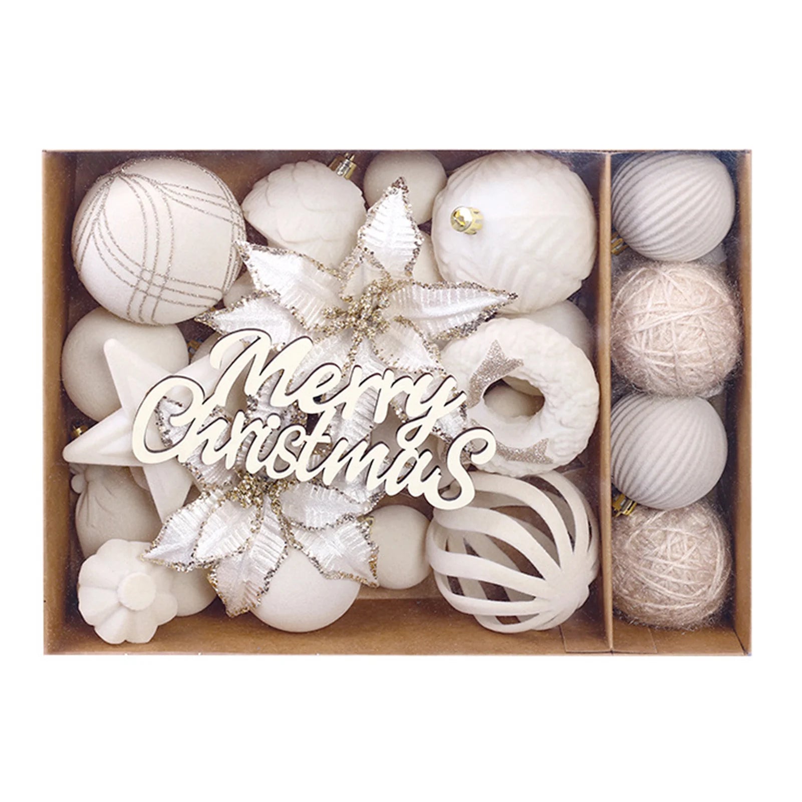 38-Piece Velvet Christmas Ball Ornament Set – Mixed Colors