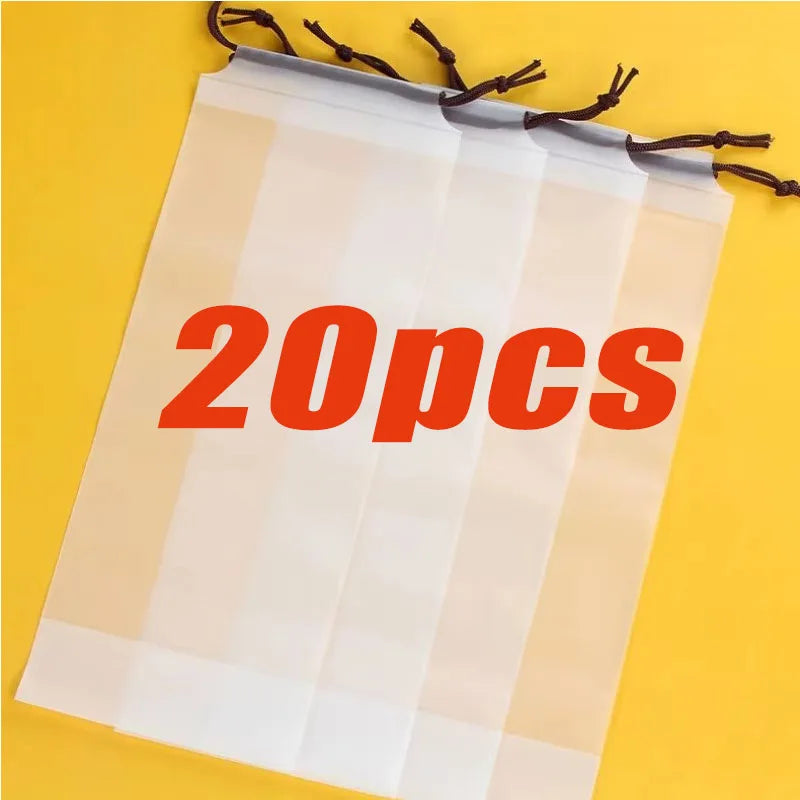 5-40pcs Umbrella Storage Bag, Semi Transparent Plastic Waterproof Umbrella Cover, Portable Drawstring Bag For Home Storage Oasis Select 20pcs