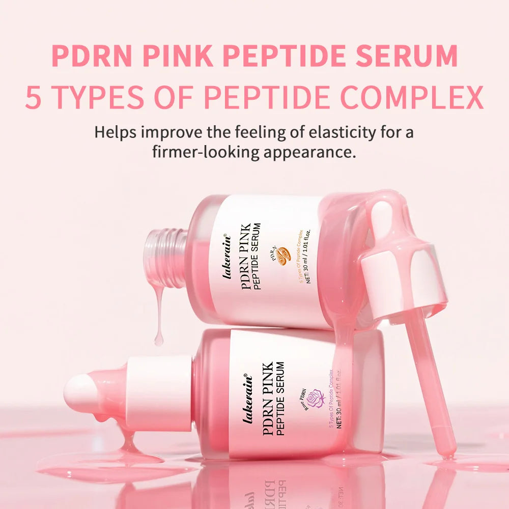 Lakerain Pink Peptide Serum Even-looking Skin Tone Dark Care Long-Lasting Hydration Low-Irritation Formula Firming Adenosine Oasis Select