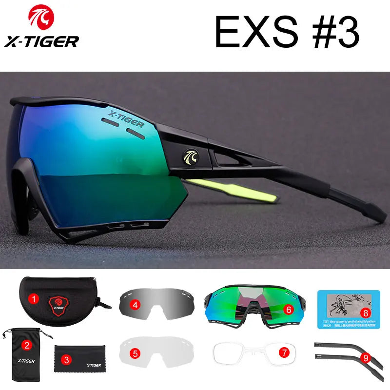 X-TIGER Bicycle Glasses Polarized UV400 Sports Bike Sunglasses Bike Riding Outdoor Sports Glasses Highway Mountain Bike Goggles Oasis Select X-YJ-EXS03-3