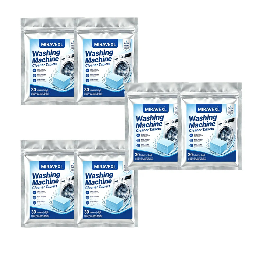 30Pcs Washing Machine Cleaner Tablets, Deep Clean Washer Tub Descaler Remove Limescale Mold Mildew Odor, Fit Front Load, etc. Oasis Select 6 bags (180 pieces)