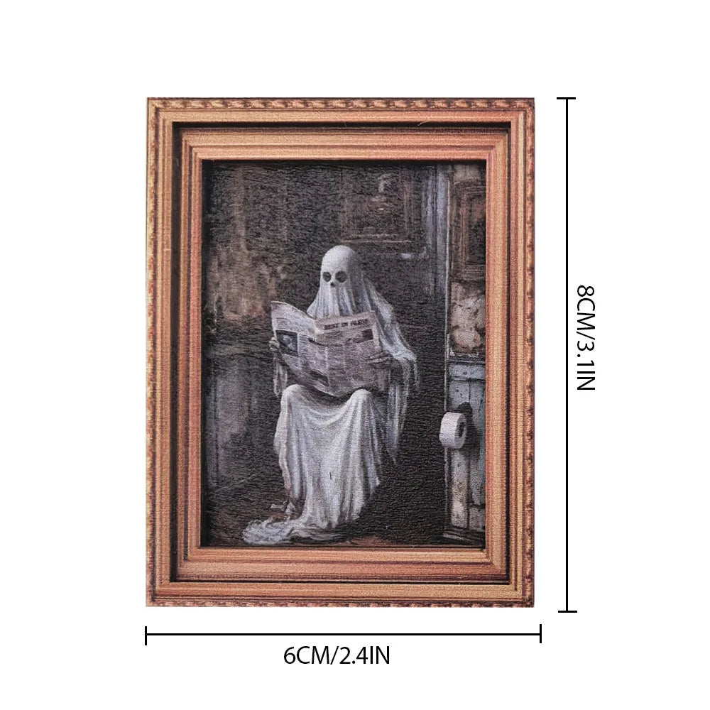 Halloween Magnetic Three-dimensional Fridge Magnet Ghost Witch Photo Frame Wooden Magnetic Decoration Oasis Select MZCT126