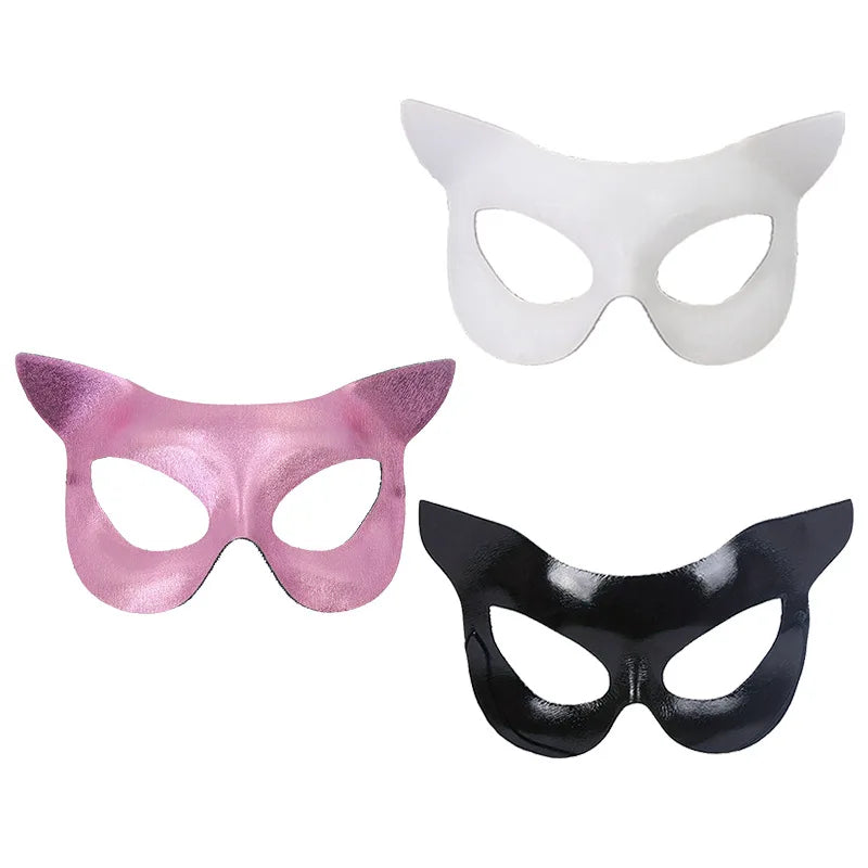 New PVC Cat Face Mask Luxury Venetian Masquerade Mask Women Sexy Fox Eye Mask For Fancy Dress Christmas Halloween Oasis Select